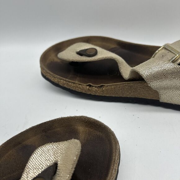 Birkenstock Sandals Womens 41 Papillion Gizeh Glitter Flip Flops‎ - Picture 12 of 14